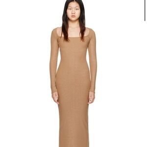 SKIMS soft lounge long sleeve maxi in camel foil size 3X